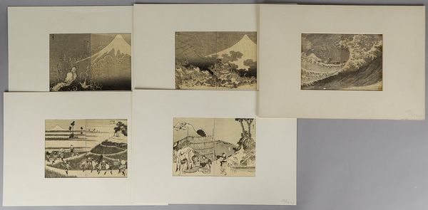 Katsushika Hokusai (1760 - 1849), 5 Farbholzschnitte aus bedeutender Japan-Sammlung; Maße 23 x 26 cm