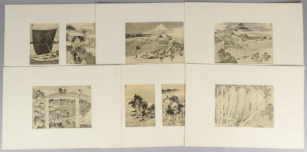 Katsushika Hokusai (1760 - 1849), 6 Farbholzschnitte aus bedeutender Japan-Sammlung; Maße 23 x 26 cm