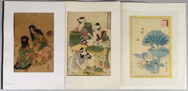 Eizan Kikugawa (1787 - 1867), 2 Farbholzschnitte aus bedeutender Japan-Sammlung, sowie ein weiterer